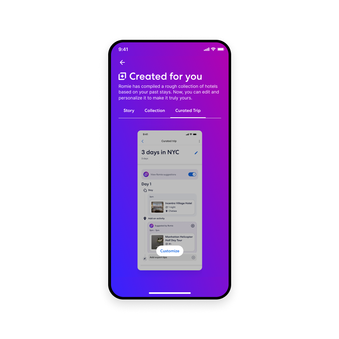 Creators - Mobile experience